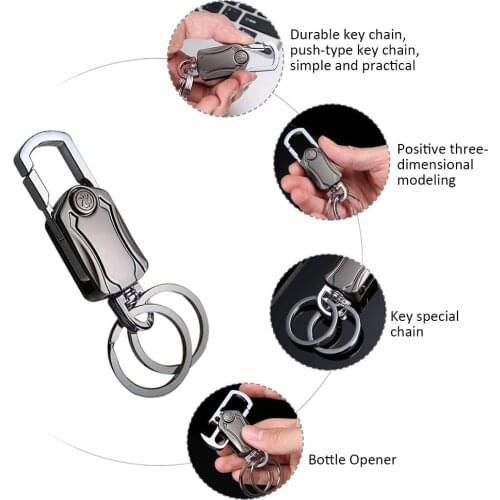 4-in-1 Creative Multi-Function Knife Fingertip Gyroscope Car Keychain Waist Key Pendant Keyring Bottle Opener Keychain