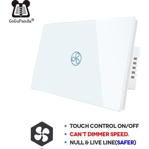 US Standard Wall Fan Hanging Fan Speed Control Touch Switch Smart Automation Waterproof Switch 220V Not Remote Type