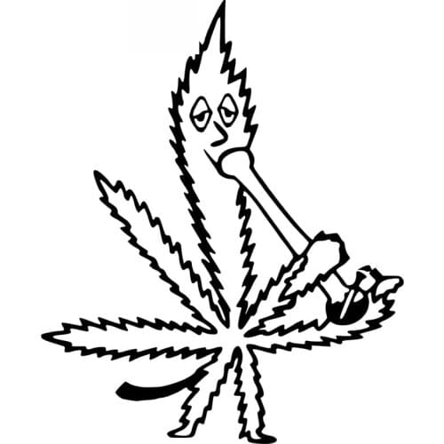 Car Stickers Cannabis Smoked Creative Car Decoration Accessories Stickers Decals Waterproof Sunscreen Black/white,16cm*13cm