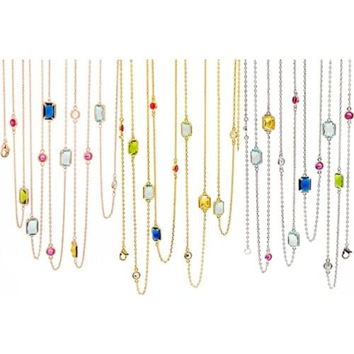 105cm Long Size Sweater Chain Necklace Rose Gold Color Fancy Original Crystal Bracelet For Women Fashion Jewelry