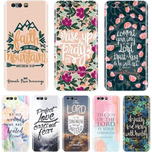 Phone Case For Huawei Honor 10 9 8 8X MAX Soft Silicone Bible Verse Back Cover For Huawei Honor 7 8 9 10 Lite 7S 7X 7A 7C Pro