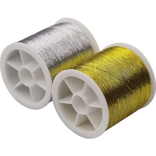 D&D Gold/Silver 109 Yards Durable Overlocking Sewing Machine Threads Polyester Cross Stitch Strong Threads for Sewing Supplies