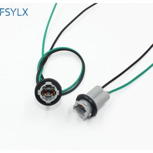 FSYLX 2pcs T10 socket holder W5W 168 194 t15 Car Auto Truck Light Instrument LED Bulb Connector adapter holder 30cm wire cable