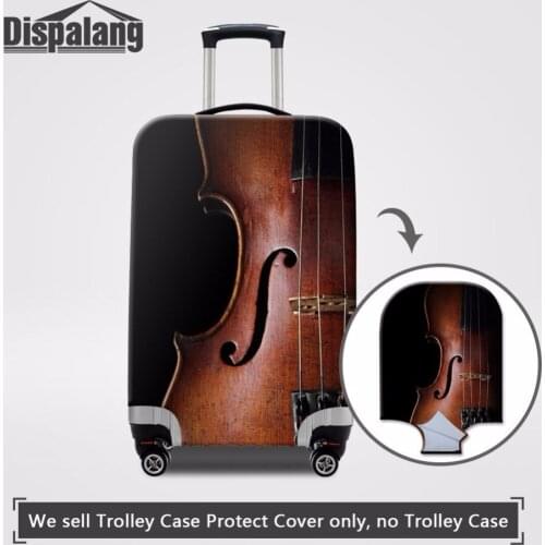 Dispalang Travel On Road Luggage Protective Cover Case For A Suitcase Musical Violin Printing Elastic Luggage Covers for Girls