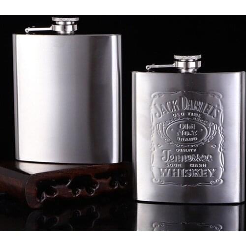 Stainless Steel Hip Flask Portable 7 Oz Pocket Engraved Wine Drink Pot Alcohol Whiskey Vodka Flagon High Quality