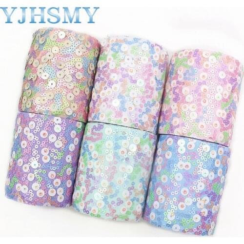 I-19619-1408,2Y/lot 3"75mm Colorful Reversible Sequin Ribbon DIY Hairbows Accessories Wedding Party Decoration Holiday Materi