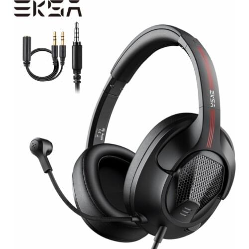 EKSA E3D Gaming Headset Gamer 3.5mm Stereo Wired Headphones with Microphone Noise Cancelling For PC/PS4/Xbox One/Nintendo Switch