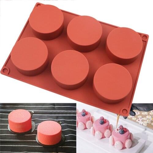 DIY Baking Tools 6/8 Holes Round Silicone Cake Mold 3D Handmade Cupcake Jelly Mousse Mini Muffin Soap Maker Baking Pan