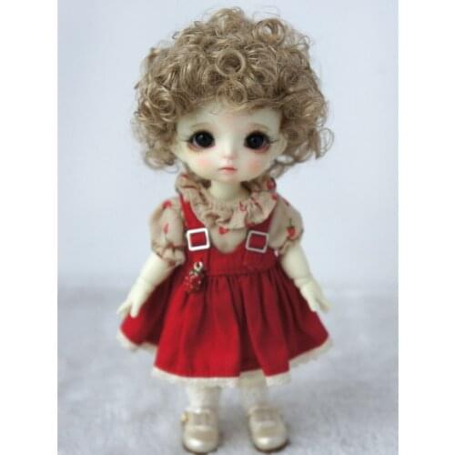 JD522 1/8 1/6 Cute Curly BJD Synthetic mohair doll wig Suit size 5-6inch 6-7inch doll Lovely doll hair Top doll accessories