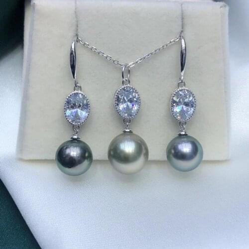Classical 925 Sterling Silver Pendant Earrings Mountings Findings Base Jewelry Set Mount Settings Parts for Pearls Beads Crystal