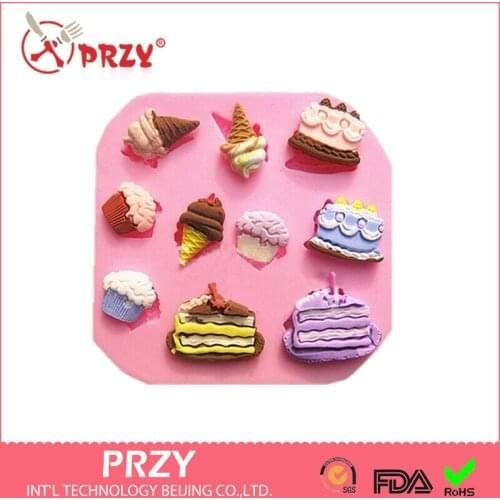 Ice Cream Series Rose Flower Fold Silicone Mold - Gum-paste, Flower Fondant Mold, Cake, Resin Mold Chocolate Polymer Clay Mold