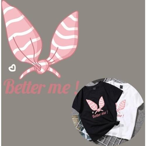 Cartoon PVC Better Me Patch Deal with It Clothes Heat Transfer Printing Pink Bow Iron on Patches for Clothing Cute 3D Sticker