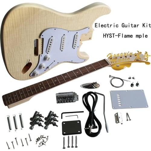 FLAMEMPALE/Water ripple Electric Guitar DIY Kit Set Basswood Body Indian Rosewood Fingerboard Maple Neck Guitar Accessories