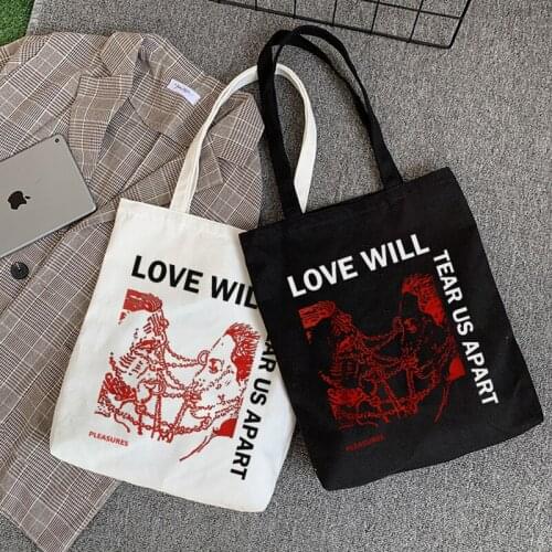 Lil Peep new loose female punk casual large-capacity canvas letter Vintage funny cartoon hip-hop goth Harajuku shoulder bags