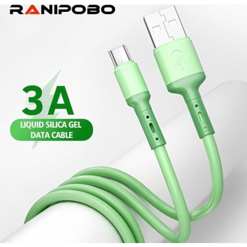 New 3A USB Charging Data Cable Soft Silicone USB Cable For Mobile Phone Fast Charging Micro Cable For Phone Data Charging Wire