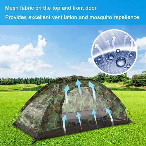 TOMSHOO Camping Tents 1 Person Waterproof Camping Tent PU1000mm Polyester Fabric Single Layer Tent for Outdoor Travel Hiking