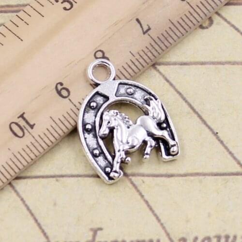 10pcs Charms Horse Horseshoe 23x18mm Tibetan Silver Color Pendants Antique Jewelry Making DIY Handmade Craft