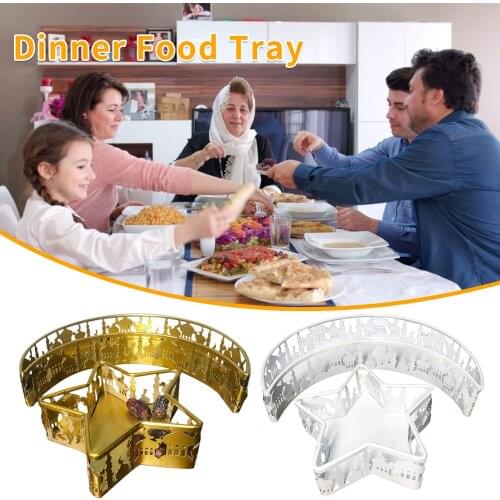 Ramadan Festival Tray Muslim Moon Star Tranditional Serving Tray Dessert Plate Kitchen Items Food Trays Decorative Food Tray