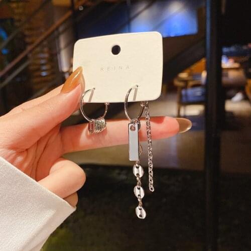 Ins Vintage Small Hanging Earrings For Women Unusual Hoop Earrings Asymmetrical Earrings Goth Jewelry For Womens Accessories