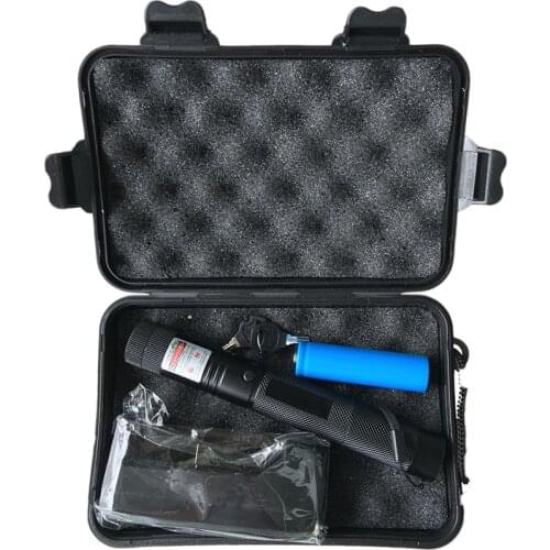 High power Laser flashlight 532nm Pointer Burning Match Laser Pen with Safe Key Green Red laser + 18650 battery+charger +Box