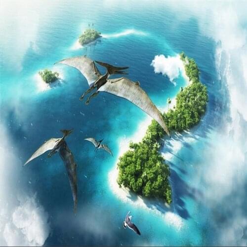 Wellyu Custom large-scale mural PVC floor Oceania 3D floor thick wear-resistant waterproof floor covering paper