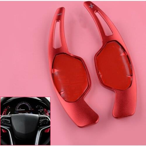 1 Pair Red Car Steering Wheel Shift Paddle Shifter Extension Fit for Cadillac XTS 2013 2014 2015 2016 2017 2018