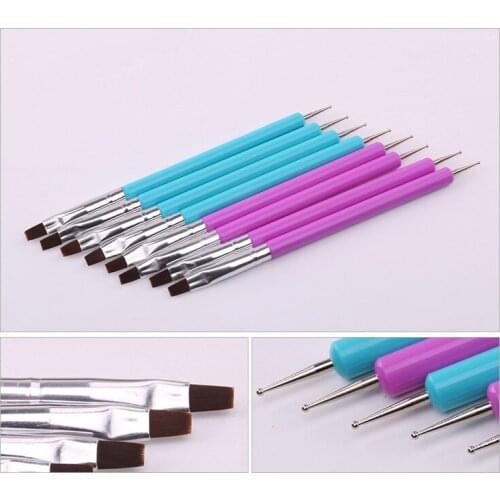 1PC Double Head Nail Art UV Gel Polish Design Dot Painting Detailing Pen Dual End Nail Art Acrylic Drawing Liner Flower Brush