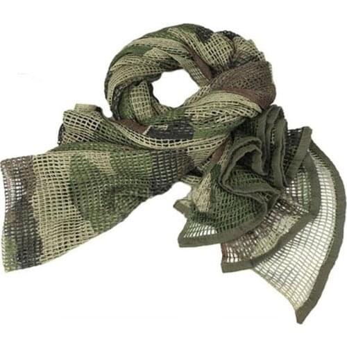 190*90cm Cotton Military Camouflage Tactical Mesh Scarf Sniper Face Veil Hunting Camping Multi Purpose Hiking Scarves