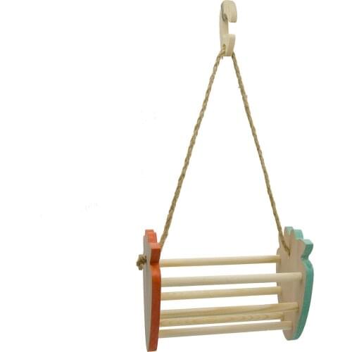 2 Pack Parrots Strawberry Swing Toy Wood Desktop Stand Hanging Basket Toy for Birds Hamster