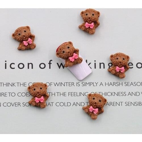 50Pcs/BagSheep/Bear/Hippo/Dog/Rabbit Cute Animals Charms For Acrylic Nails Nail Art Design Gem Stones For Manicure Polish Tips
