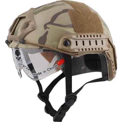 Army Airsoft FAST Helmet Tactical MH Helmet Paintball Wargame Helmet Shooting outdoor sports Headwear with Protective Goggle