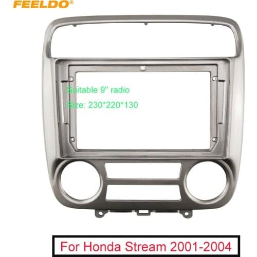 FEELDO Car 2Din Audio Face Plate Fascia Frame Honda Stream 01-04 9" Big Screen Radio Stereo Panel Dash Mount Refitting Kit