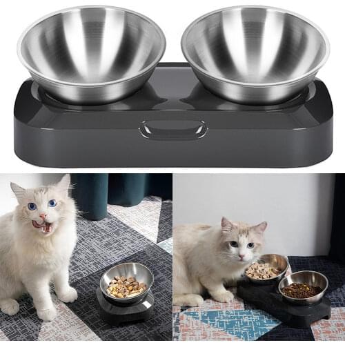Dog Feeders Stainless Steel Dogs Cat Bowl Food Water Bowls with Stand Metal Easy to Clean Double Single Pet Feeding Feeder Bowl
