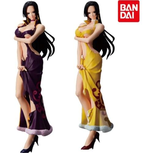 Bandai One Piece Anime Figure Flash Charm Female Emperor Boa Hancock War Damaged Genuine Model Collection Ornaments Childre Toys