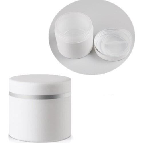 Free Shipping 25pcs/lot 1 oz Double Wall White Round Cream Jars, Plastic Containers, 30g Cosmetic Sample Bottles