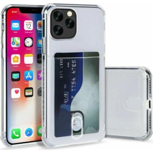 Phone Case Card Slot Transparent Shockproof Protective Cover Card Transparent Cover Suitable For IPhone 11 Pro Max XS XR 7 8 6S