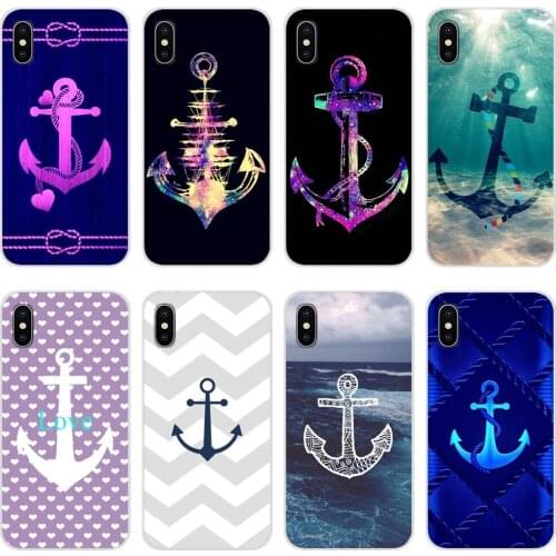 For Samsung Galaxy J1 J2 J3 J4 J5 J6 J7 J8 Plus 2018 Prime 2015 2016 2017 blue boat anchor Accessories Phone Cases Covers