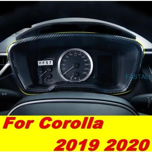 For Toyota Corolla 2019 2020 instrument panel carbon fiber pattern decorative sequins dashboard trim strip car accessories