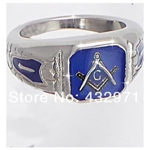 Stainless steel freemason ring wholesale cz ring Men Gold Masonic ringFreemasonry Free Masonic rings