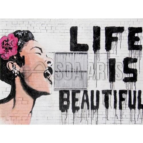 Popular Life Is Beautiful Oil Painting On Canvas For Hotel Room Decoration