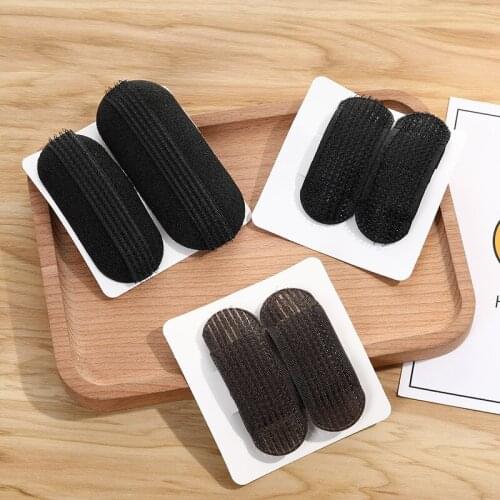 2PCS Breathable Bangs Mat Hair Clips Black Coffee Princess Hair Tool Set Bump It Up Volume Base Hair Inserts Invisible Hair Pins
