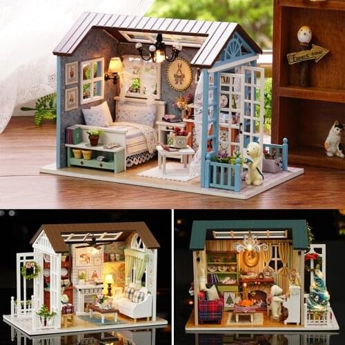 CUTEBEE Doll House Miniature DIY Dollhouse With Furnitures Wooden House Toys For Children Birthday Gift Z007