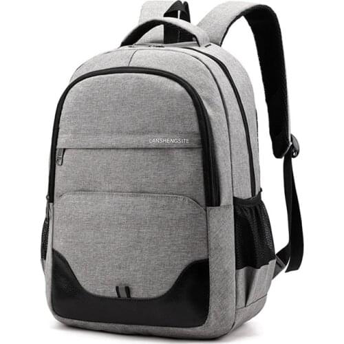 Men Backpack School Bag for Boys Teen Oxford Gray Large Capacity Back Pack