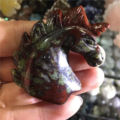 Natural Red Jasper Stone Unicorn Gemstone Crystal Hand Carved Figurine Home Decoration Gemstone Collection Reiki Stone
