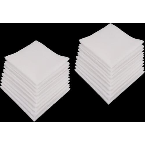 20pcs Pure 100% Cotton White Handkerchiefs Women Men Hanky Hankies Kerchiefs