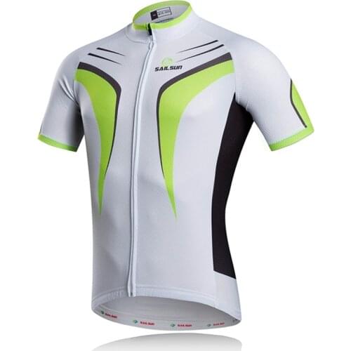New Short Women Men Cycling Jersey Cycling Wear Short jersey White Green Bicycle Bike Jersey Cycling Clothing Riding T shirt
