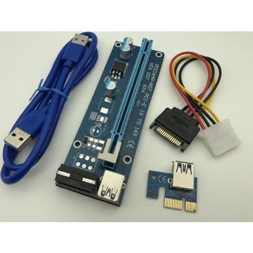60CM PCI-E Express Riser Card 1x to 16x USB 3.0 Data Cable SATA to 4Pin IDE Molex Power For BTC Miner Machine Antminer Mining