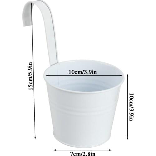 Flower Stand Iron Bucket Garden Water Pot Gardening Supplies With Hook Home Decoration 10pcs Plant Growth