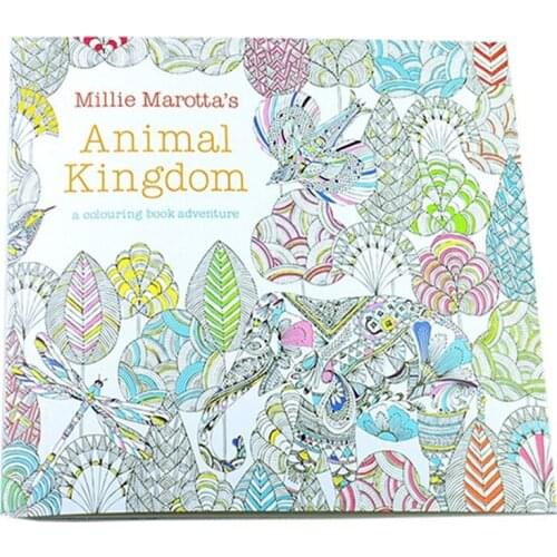HOT Children Adult Animal Kingdom Treasure Hunt Coloring Painting Book