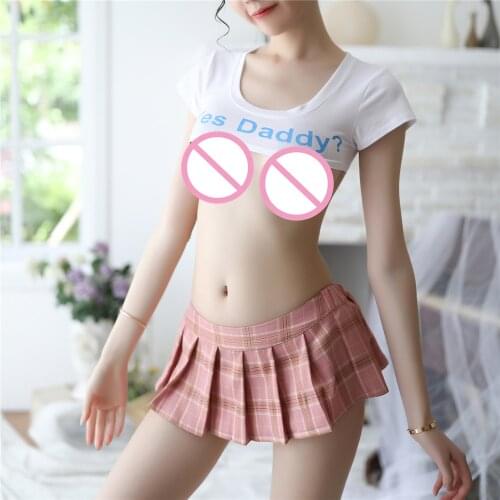 Sexy Underwear Lingerie Hot Seductive Japanese School Uniform Girls Student Crop Top And Skirt Fantasias Erotic Cosplay Costumes
